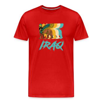 Faravahar Lamassu Iran Persia Deity Antique Sume - Men's Premium Organic T-Shirt - red - Front - Damien (186cm)