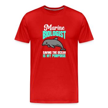 Marine Biology Ocean Marine Biologist - Men's Premium Organic T-Shirt - red - Front - Damien (186cm)
