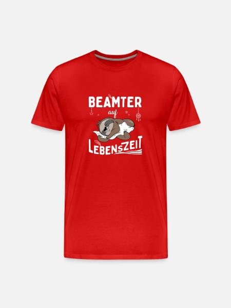 Beamter auf Lebenszeit - Männer Premium Bio T-Shirt - Rot