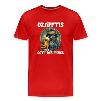 buveur de bière amateur de bière boire bière de fête - T-shirt bio Premium Homme - rouge - Devant - Damien (186cm)