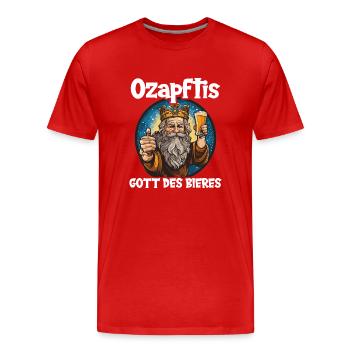 buveur de bière amateur de bière boire bière de fête - T-shirt bio Premium Homme - rouge - Devant - Damien (186cm)