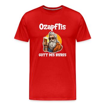 buveur de bière amateur de bière boire bière de fête - T-shirt bio Premium Homme - rouge - Devant - Damien (186cm)