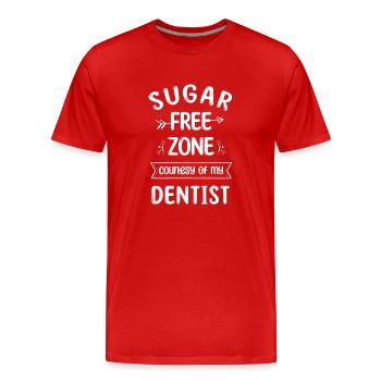 Sugar Free Zone Courtesy Of My Dentist Dental Dent - Men's Premium Organic T-Shirt - red - Front - Damien (186cm)