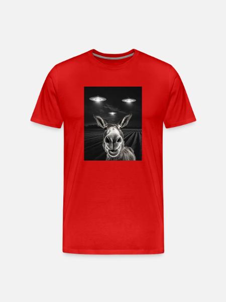 Grappige kont selfie voor UFO's Asses UFO - Mannen premium biologisch T-shirt - rood