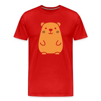 Capybara - Männer Premium Bio T-Shirt - Rot - Vorne - Damien (186cm)