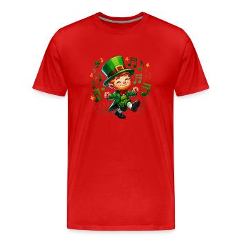 Irish Dancing Ireland Outfit Irish Music - Men's Premium Organic T-Shirt - red - Front - Damien (186cm)