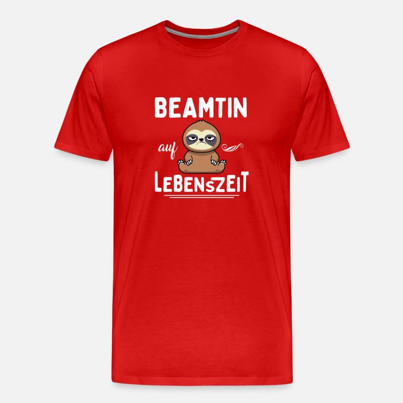 Beamtin auf Lebenszeit - Männer Premium Bio T-Shirt - Rot