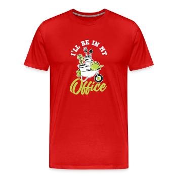 Jardin Bureau Drôle De Jardin - T-shirt bio Premium Homme - rouge - Devant - Damien (186cm)
