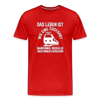 Chemin de fer miniature Train miniature Train Chemin de fer Chemin de fer Chemin de fer Train miniature Train modèle T - T-shirt bio Premium Homme - rouge - Devant - Damien (186cm)