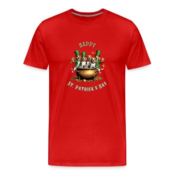 St. Patrick's Day Beagle I Irish Celebration - Männer Premium Bio T-Shirt - Rot - Vorne - Damien (186cm)