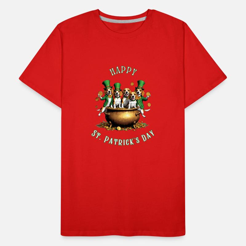 Fête de la Saint-Patrick Beagle I Célébration irlandaise T-shirt bio Premium Homme