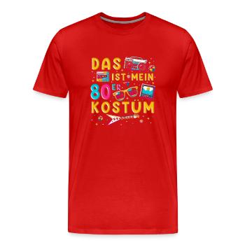 C’est mon costume des années 80 - T-shirt bio Premium Homme - rouge - Devant - Damien (186cm)