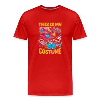 C’est mon costume des années 80 - T-shirt bio Premium Homme - rouge - Devant - Damien (186cm)