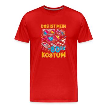 C’est mon costume des années 80 - T-shirt bio Premium Homme - rouge - Devant - Damien (186cm)