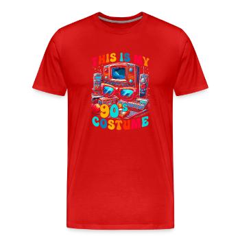 C’est mon costume des années 90 - T-shirt bio Premium Homme - rouge - Devant - Damien (186cm)