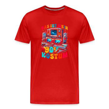 C’est mon costume des années 90 - T-shirt bio Premium Homme - rouge - Devant - Damien (186cm)