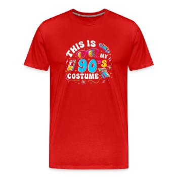 C’est mon costume des années 90 - T-shirt bio Premium Homme - rouge - Devant - Damien (186cm)
