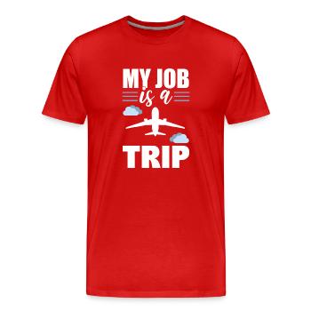 My Job Is A Trip Flugbegleiter - Männer Premium Bio T-Shirt - Rot - Vorne - Damien (186cm)