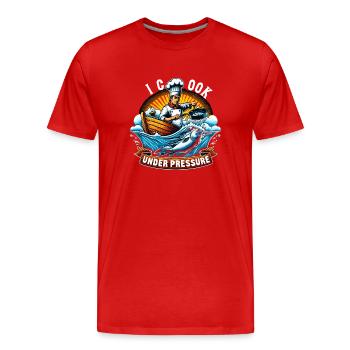 Navigation de plaisance Papa Bateau Capitaine Ponton Sailor Croisière - T-shirt bio Premium Homme - rouge - Devant - Damien (186cm)
