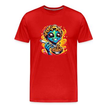 Zone extraterrestre extraterrestre 51 Ufo Space Geek - T-shirt bio Premium Homme - rouge - Devant - Damien (186cm)