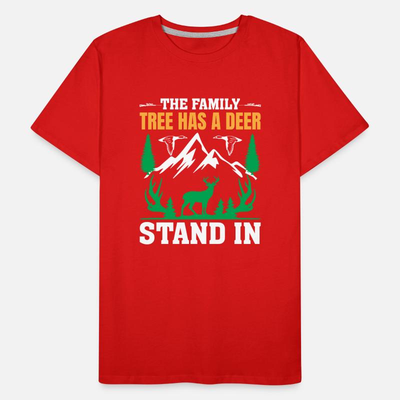 Der Stammbaum Hat Einen Hirschstand In Männer Premium Bio T-Shirt