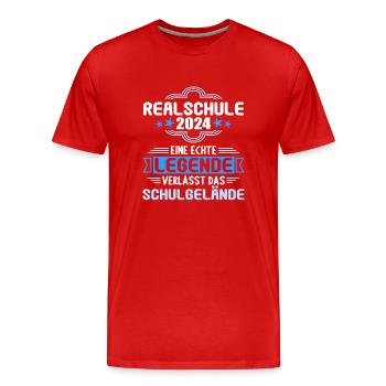 Realschule Junge Mädchen Realschule 2024 - Männer Premium Bio T-Shirt - Rot - Vorne - Damien (186cm)