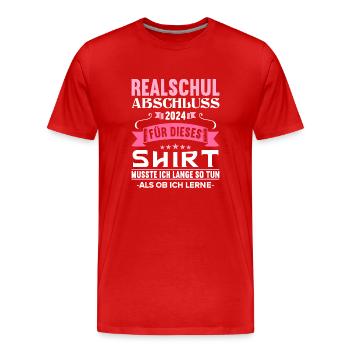 Realschule Junge Mädchen Realschule 2024 - Männer Premium Bio T-Shirt - Rot - Vorne - Damien (186cm)