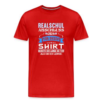 Realschule Junge Mädchen Realschule 2024 - Männer Premium Bio T-Shirt - Rot - Vorne - Damien (186cm)