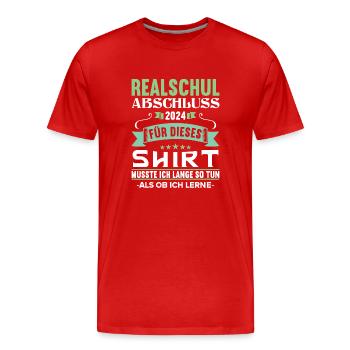 Realschule Junge Mädchen Realschule 2024 - Männer Premium Bio T-Shirt - Rot - Vorne - Damien (186cm)