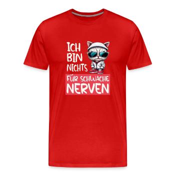 Je ne suis pas pour les âmes sensibles - Funny Cat - T-shirt bio Premium Homme - rouge - Devant - Damien (186cm)