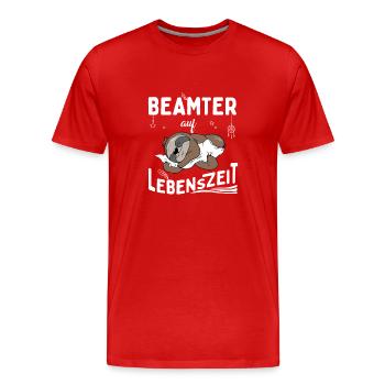 Fonctionnaire à vie - T-shirt bio Premium Homme - rouge - Devant - Damien (186cm)