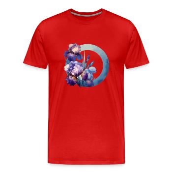 Iris dessinés - T-shirt bio Premium Homme - rouge - Devant - Damien (186cm)