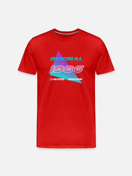 Édition limitée fête d’anniversaire Vintage 1986 - T-shirt bio Premium Homme - rouge