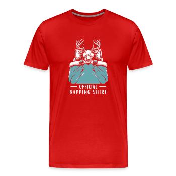 Wendigo Official Napping Shirt - Männer Premium Bio T-Shirt - Rot - Vorne - Damien (186cm)