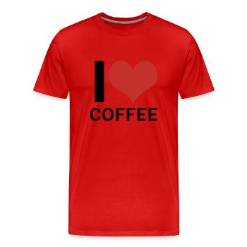 J’aime le café - T-shirt bio Premium Homme - rouge - Devant - Damien (186cm)