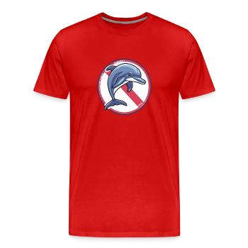 Dauphins interdits : Dauphin - T-shirt bio Premium Homme - rouge - Devant - Damien (186cm)