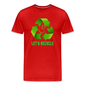 Recycleons l’écologie de la planète - T-shirt bio Premium Homme - rouge - Devant - Damien (186cm)