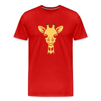 Tete de Girafe - T-shirt bio Premium Homme - rouge - Devant - Damien (186cm)