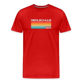 Realschule Junge Mädchen Realschule 2024 - Männer Premium Bio T-Shirt - Rot - Vorne - Damien (186cm)