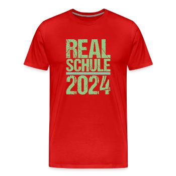 Realschule Junge Mädchen Realschule 2024 - Männer Premium Bio T-Shirt - Rot - Vorne - Damien (186cm)