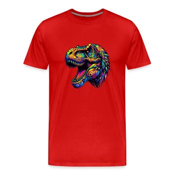 Dinosaurier Tyrannosaurus Rex - Männer Premium Bio T-Shirt - Rot - Vorne - Damien (186cm)