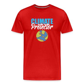 Globale Erwärmung Grüner Aktivist - Männer Premium Bio T-Shirt - Rot - Vorne - Damien (186cm)