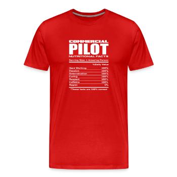Commercial Pilot Pilot Profession - Men's Premium Organic T-Shirt - red - Front - Damien (186cm)