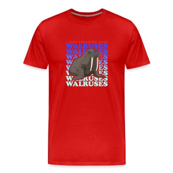 Cadeau de morse morse - T-shirt bio Premium Homme - rouge - Devant - Damien (186cm)
