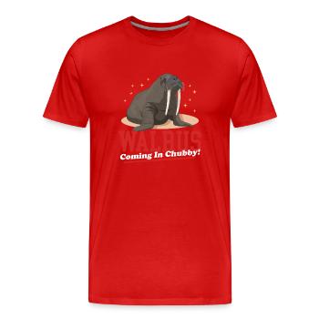Morse Morse | Cadeau de morse morse - T-shirt bio Premium Homme - rouge - Devant - Damien (186cm)
