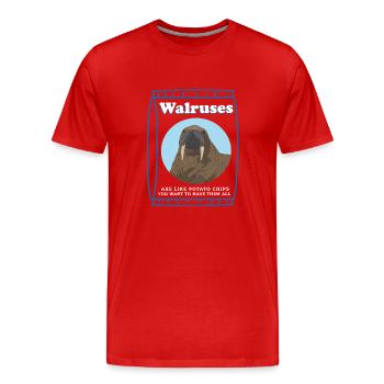 Morse morse phoque morse cadeau - T-shirt bio Premium Homme - rouge - Devant - Damien (186cm)