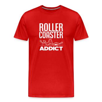 Achterbahn Süchtig Achterbahnen Geschenk - Männer Premium Bio T-Shirt - Rot - Vorne - Damien (186cm)