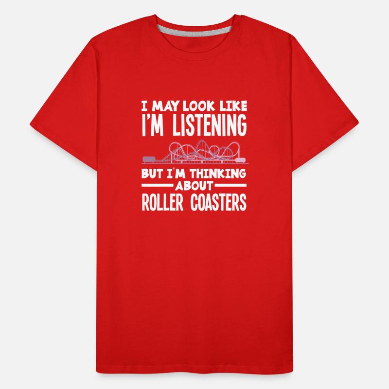 Roller Coaster Gift Looping Theme Park Men's Premium Organic T-Shirt