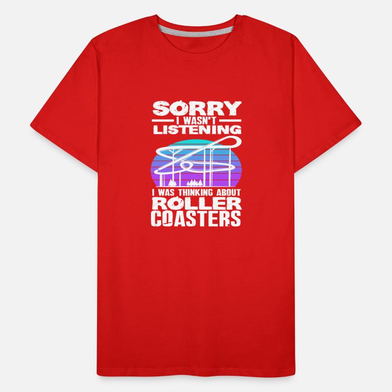 Achterbahn Spruch Geschenkidee Männer Premium Bio T-Shirt
