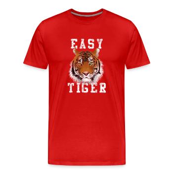 Tigre facile - T-shirt bio Premium Homme - rouge - Devant - Damien (186cm)